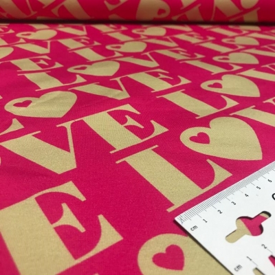 French Terry | byGraziela | LOVE Schriftzug | pink